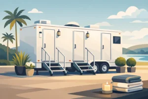 Luxury Portable Restroom Trailer Rental